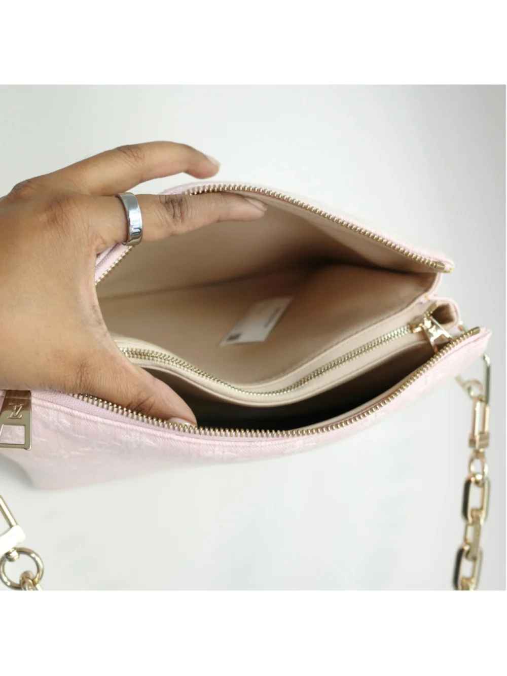 LOUIS VUITTON Light Pink Denim Coussin PM